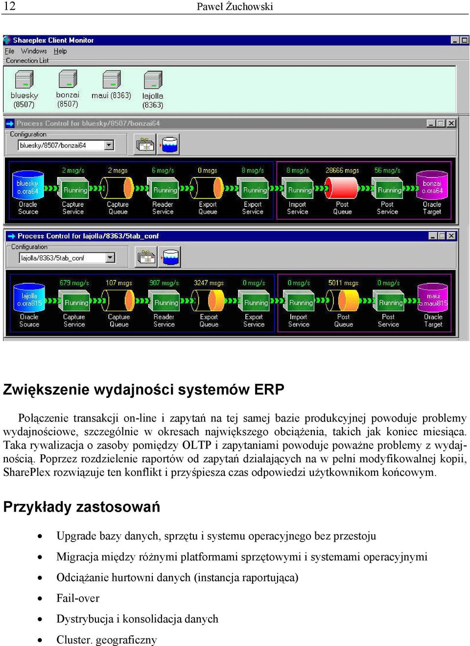 Poprzez rozdzielenie raportów od zapytań działających na w pełni modyfikowalnej kopii, SharePlex rozwiązuje ten konflikt i przyśpiesza czas odpowiedzi użytkownikom końcowym.