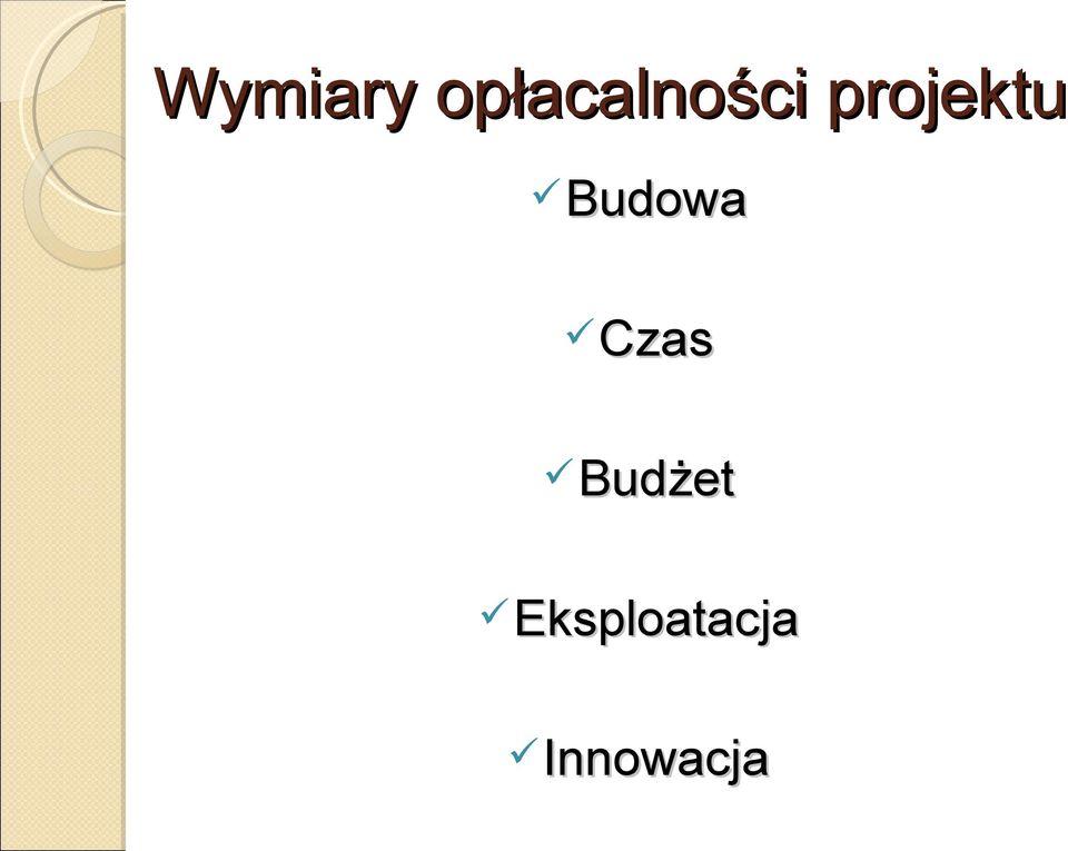 projektu Budowa