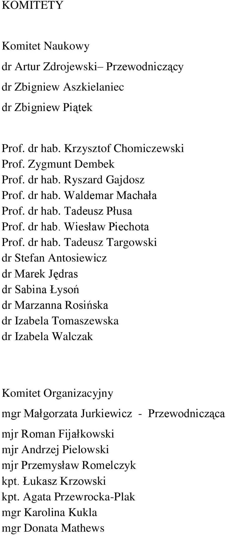 Ryszard Gajdosz Prof. dr hab.