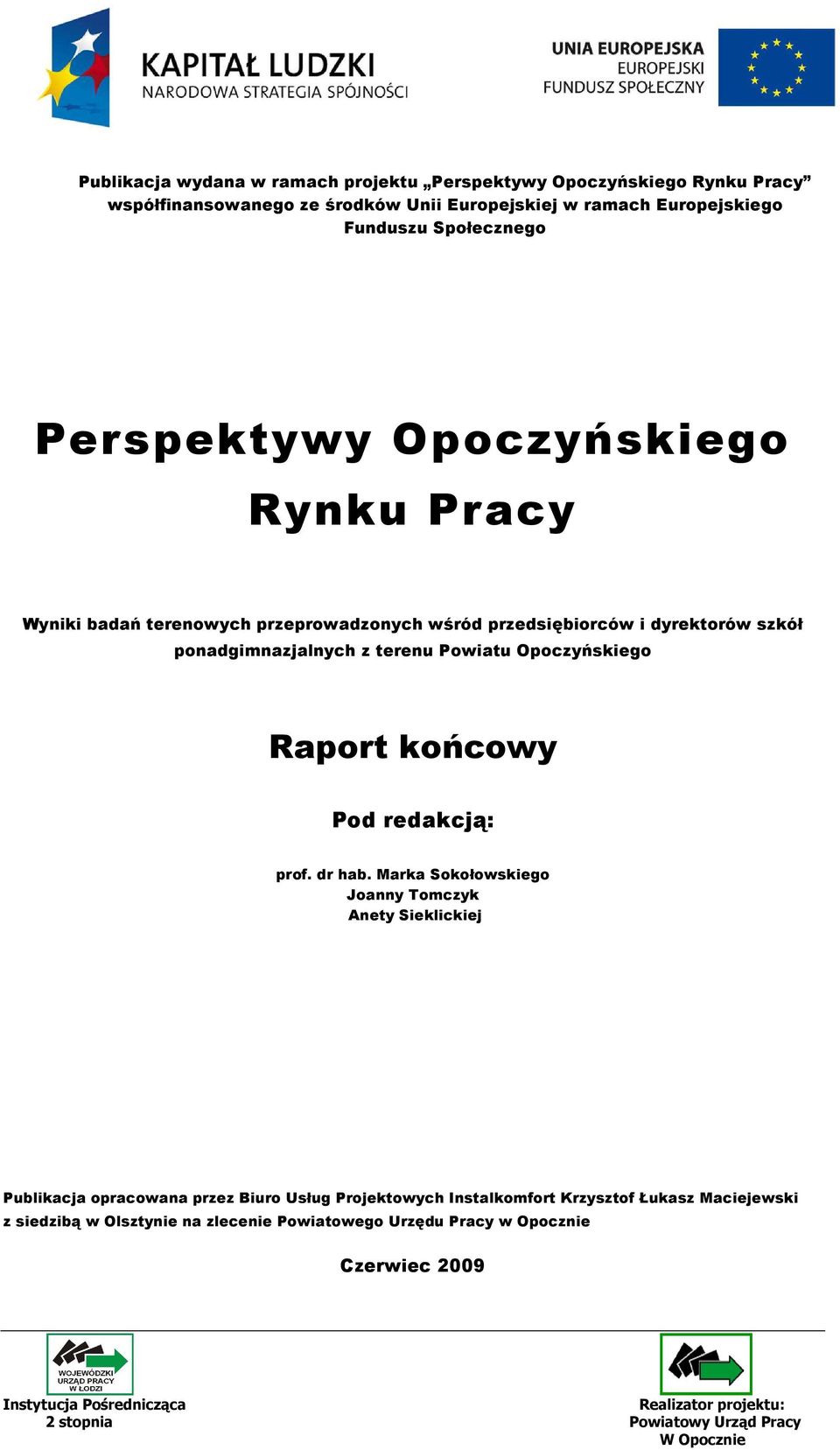 Raport końcowy Pod redakcją: prof. dr hab.