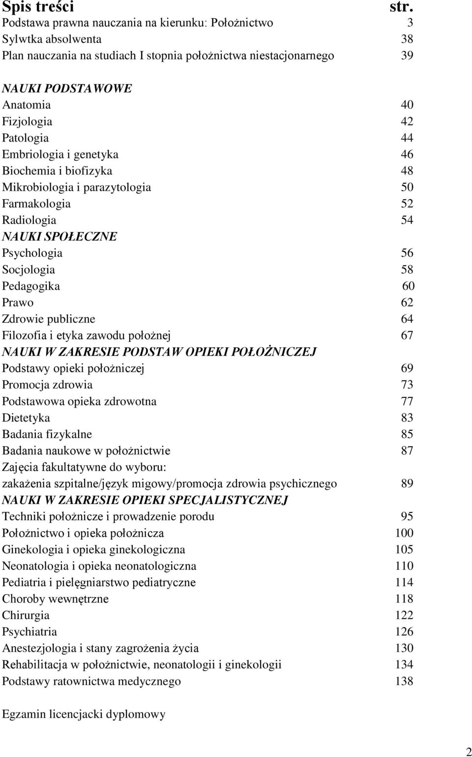 Embriologia i genetyka 46 Biochemia i biofizyka 48 Mikrobiologia i parazytologia 50 Farmakologia 52 Radiologia 54 NAUKI SPOŁECZNE Psychologia 56 Socjologia 58 Pedagogika 60 Prawo 62 Zdrowie publiczne