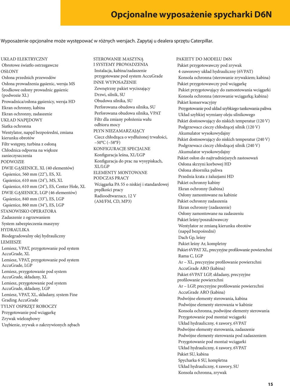 wersja HD Ekran ochronny, kabina Ekran ochronny, zadaszenie UKŁAD NAPĘDOWY Siatka ochronna Wentylator, napęd bezpośredni, zmiana kierunku obrotów Filtr wstępny, turbina z osłoną Chłodnica odporna na