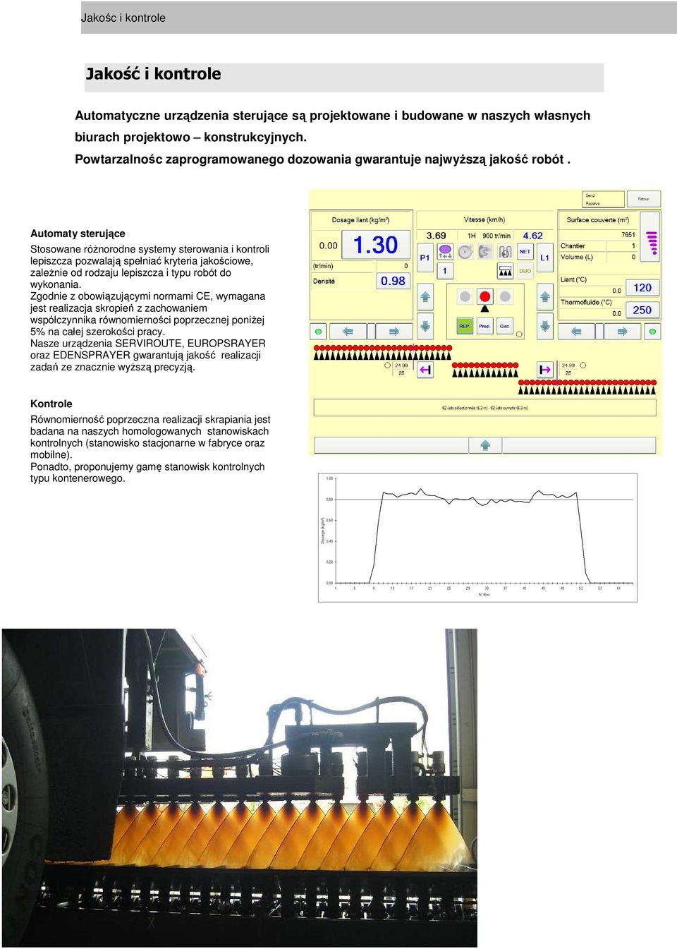 Automaty sterujące Stosowane róŝnorodne systemy sterowania i kontroli lepiszcza pozwalają spełniać kryteria jakościowe, zaleŝnie od rodzaju lepiszcza i typu robót do wykonania.