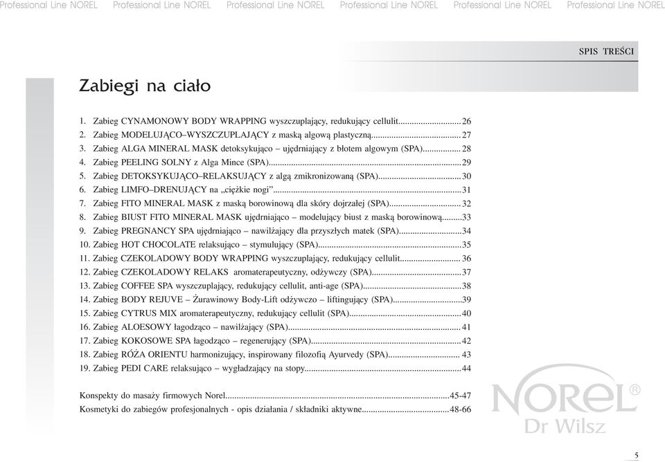 Zabieg LIMFO DRENUJĄCY na ciężkie nogi... 31 7. Zabieg FITO MINERAL MASK z maską borowinową dla skóry dojrzałej (SPA)... 32 8.