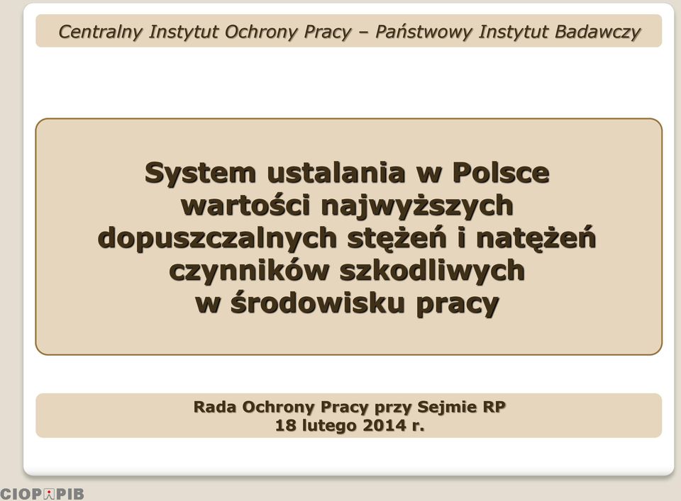 dopuszczalnych stężeń i natężeń czynników szkodliwych w