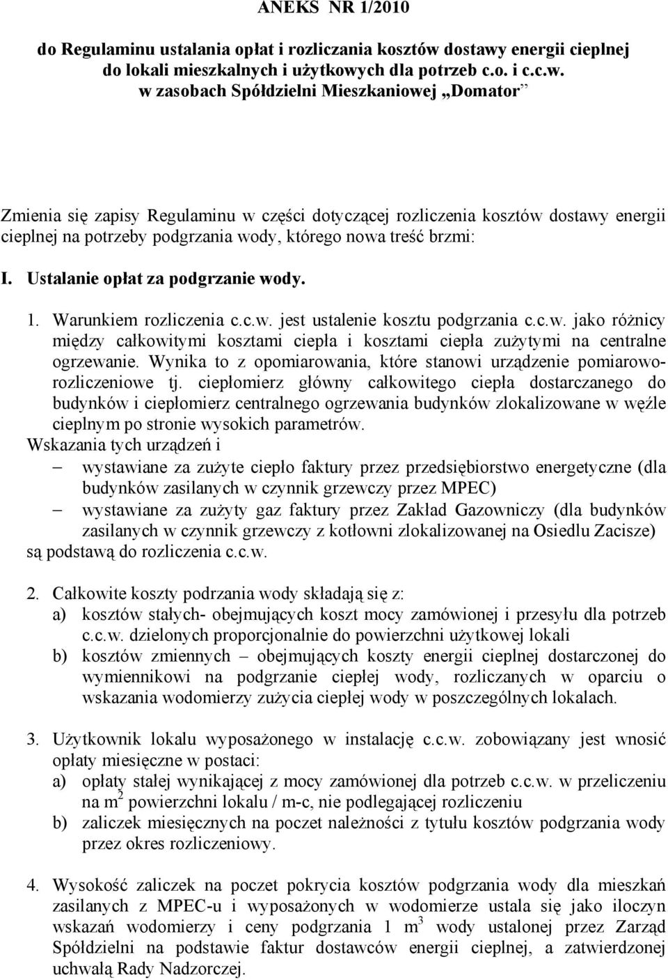 energii cieplnej do lokali mieszkalnych i użytkowy