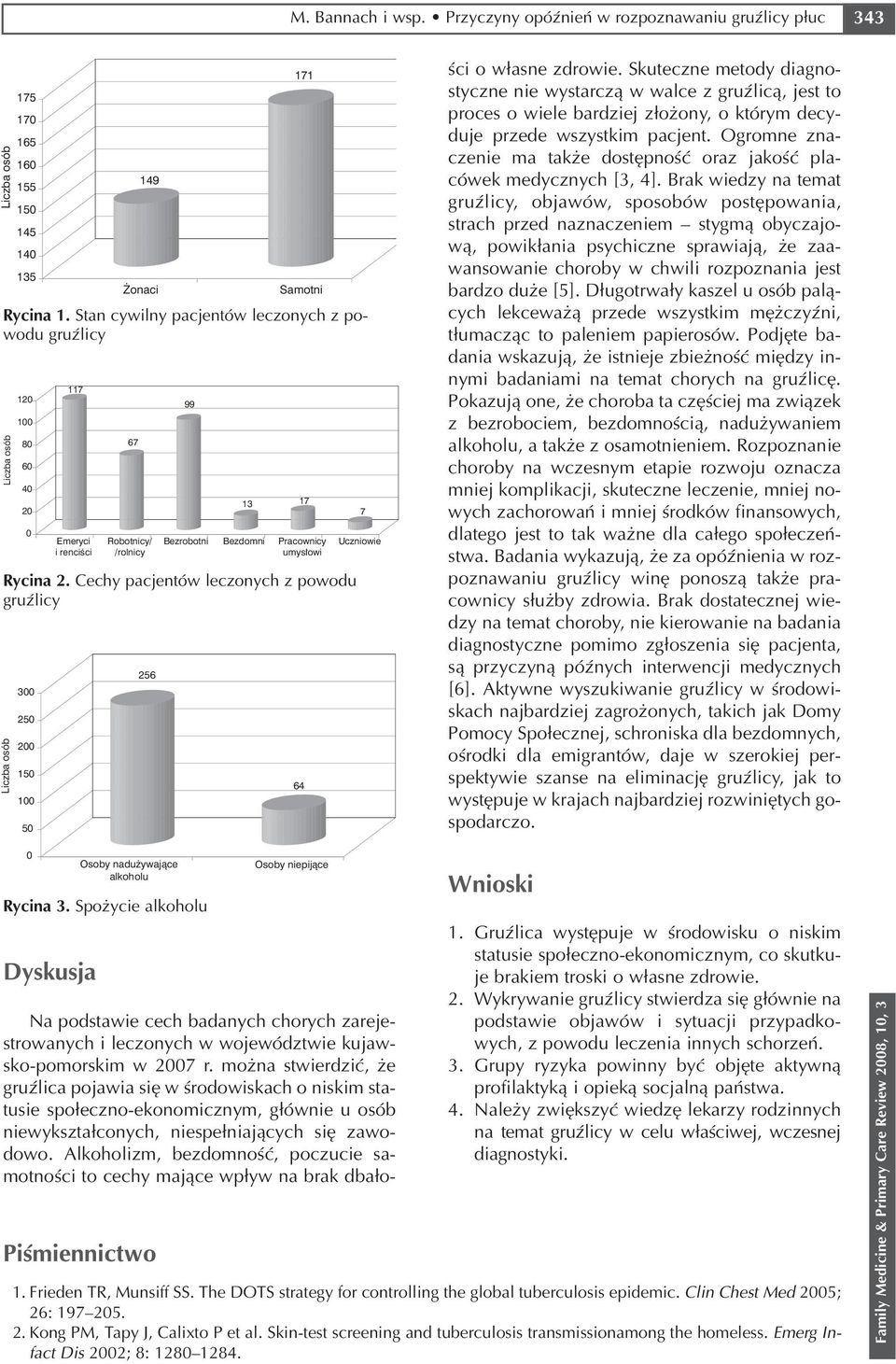 Cechy pacjentów leczonych z powodu gruźlicy Liczba osób 300 250 200 150 100 50 256 64 7 Uczniowie ści o własne zdrowie.