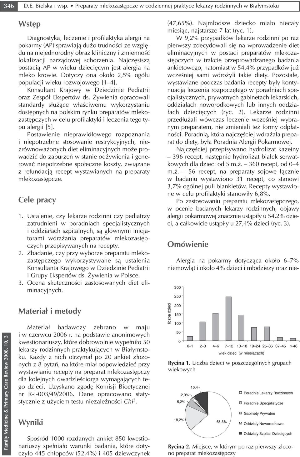 sprawiają dużo trudności ze wzglę du na niejednorodny obraz kliniczny i zmienność lokalizacji narządowej schorzenia. Najczęstszą postacią AP w wieku dziecięcym jest alergia na mleko krowie.