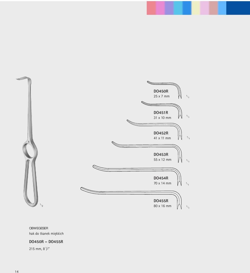 14 mm DO455R 80 x 16 mm OBWEGESER hak do