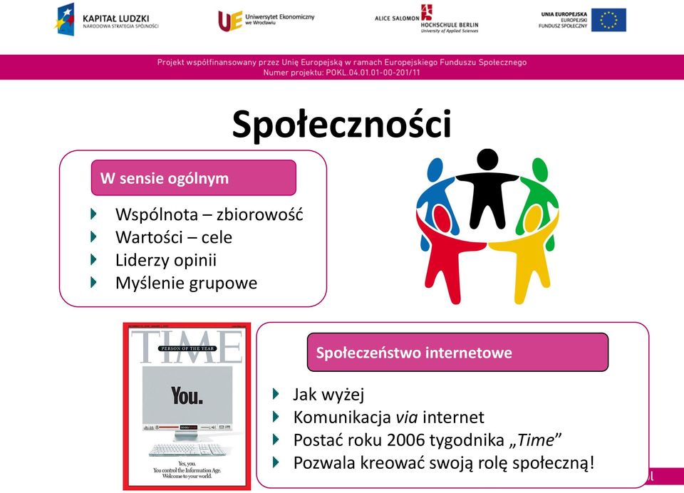 Społeczeństwo internetowe Jak wyżej Komunikacja via