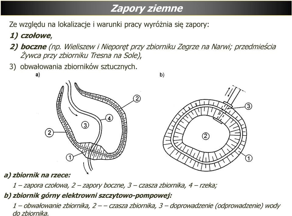 zbiorników sztucznych.