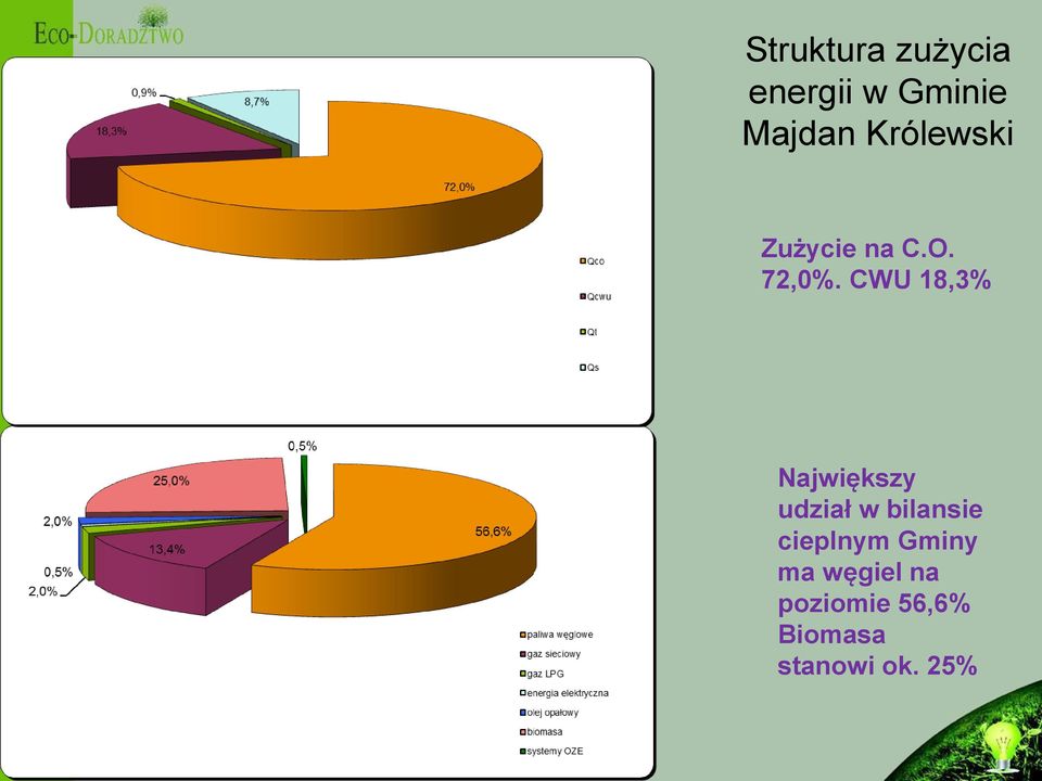 CWU 18,3% Największy udział w bilansie