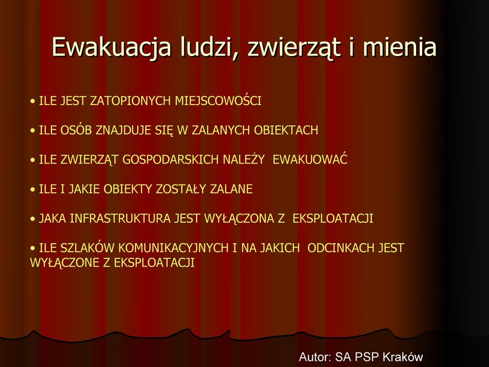 ILE I JAKIE OBIEKTY ZOSTAŁY ZALANE JAKA INFRASTRUKTURA JEST WYŁĄCZONA Z