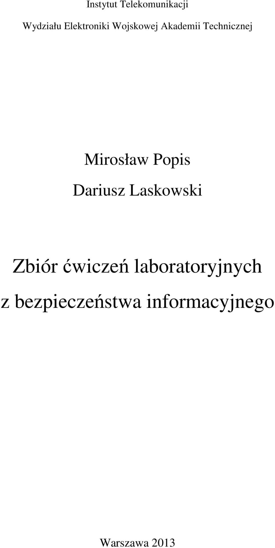 Dariusz Laskowski Zbiór ćwiczeń