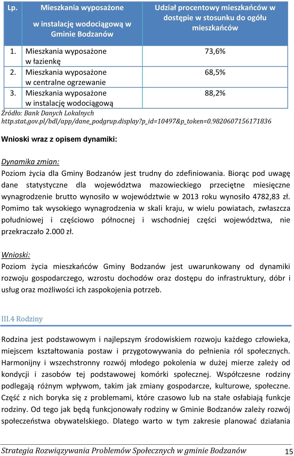 p_id=10497&p_token=0.9820607156171836 Wnioski wraz z opisem dynamiki: Dynamika zmian: Poziom życia dla Gminy Bodzanów jest trudny do zdefiniowania.