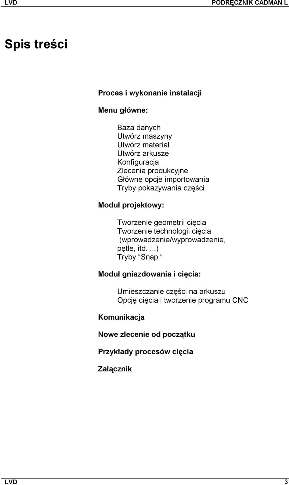 technologii cięcia (wprowadzenie/wyprowadzenie, pętle, itd.