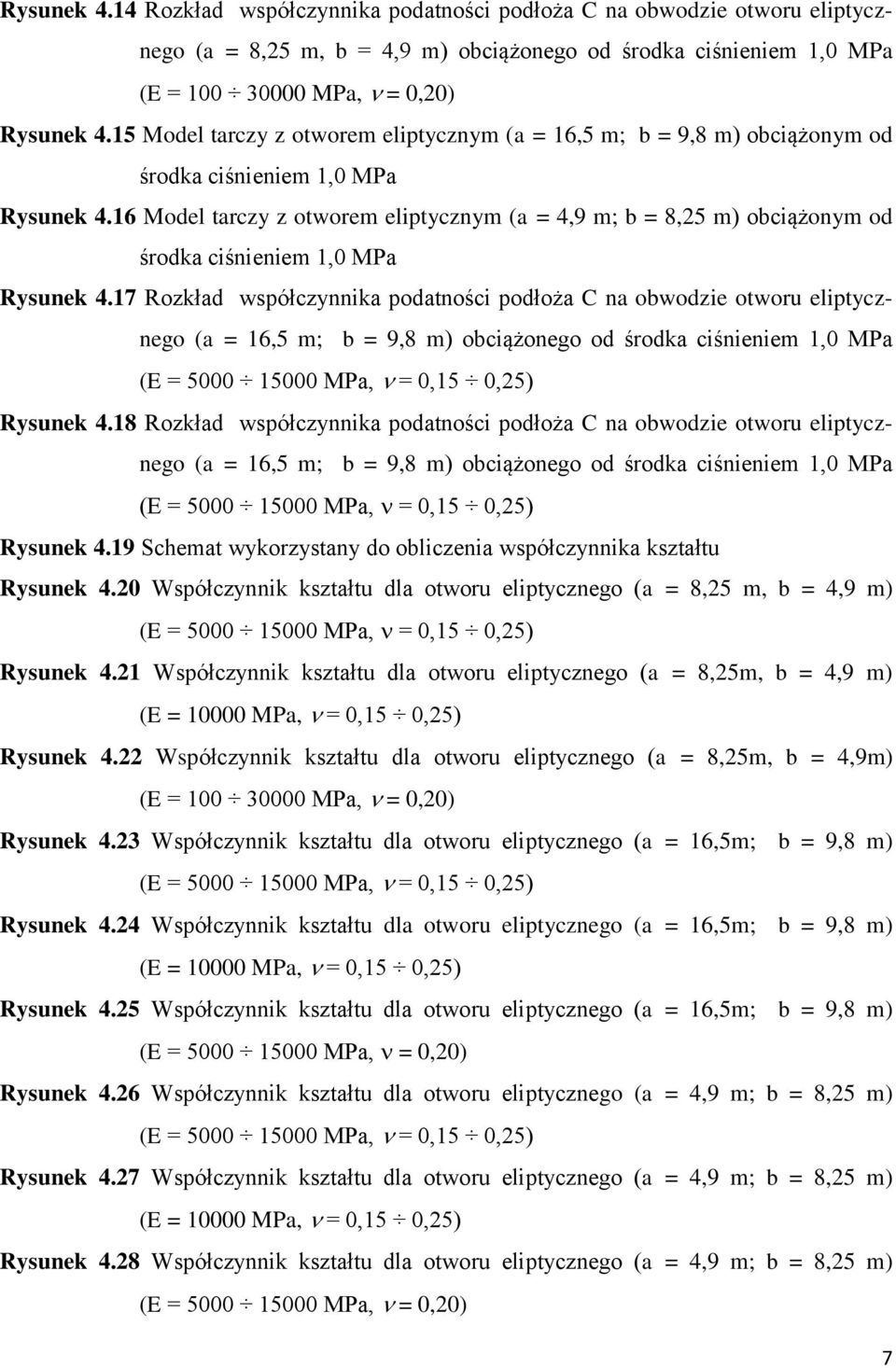 6 Model taczy z otwoem eliptycznym (a = 4,9 m; b = 8,5 m) obciążonym od śodka ciśnieniem,0 MPa Rysunek 4.