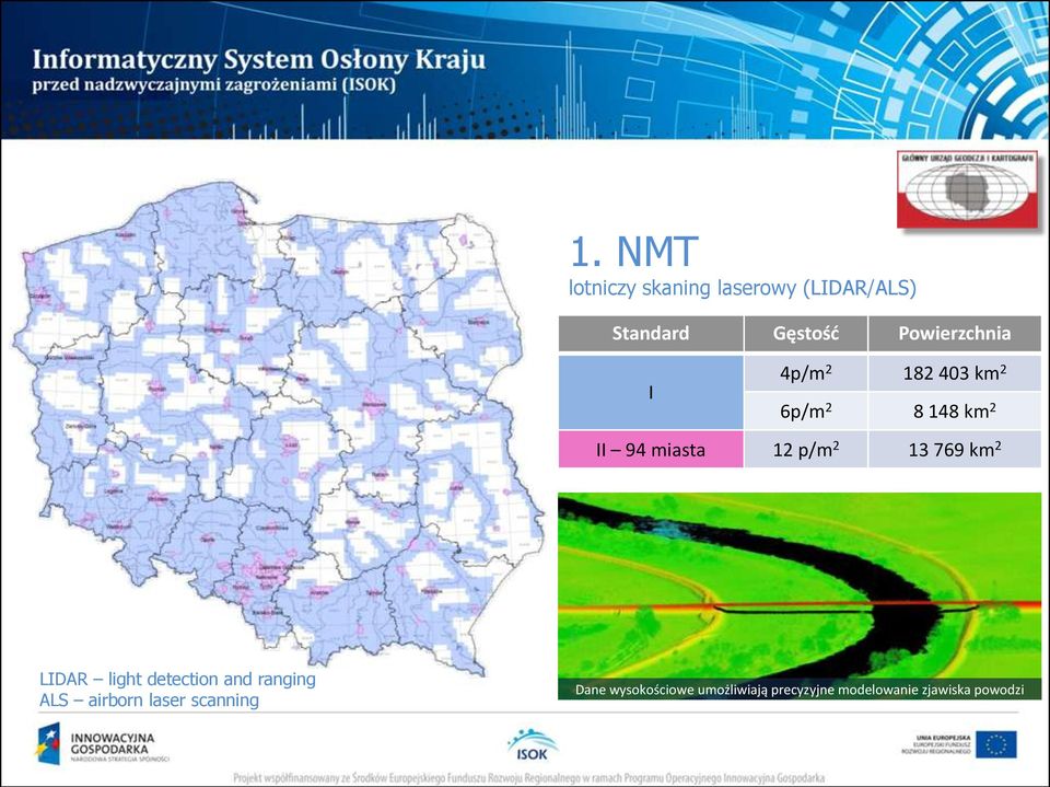 p/m 2 13 769 km 2 LIDAR light detection and ranging ALS airborn laser