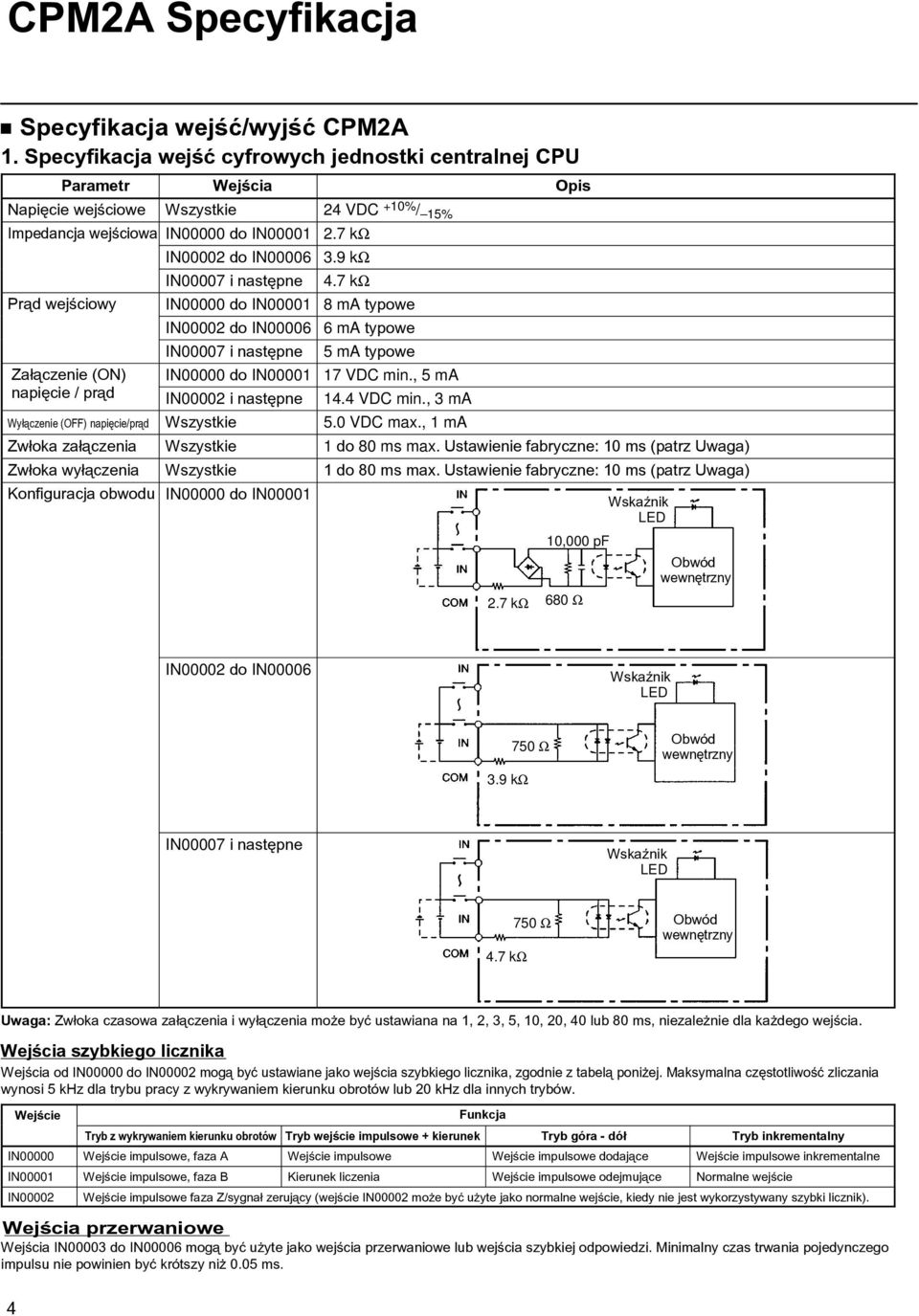 7 kω IN00002 do IN00006 IN00007 i nastêpne 3.9 kω 4.