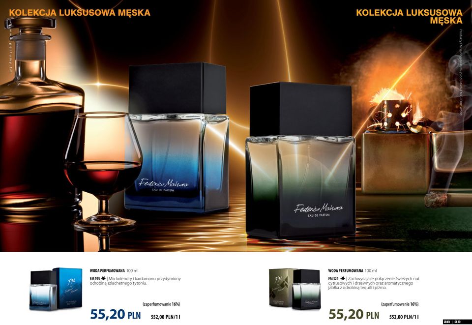 WODA PERFUMOWANA 100 ml FM 324 Zachwycające połączenie świeżych nut cytrusowych i drzewnych oraz