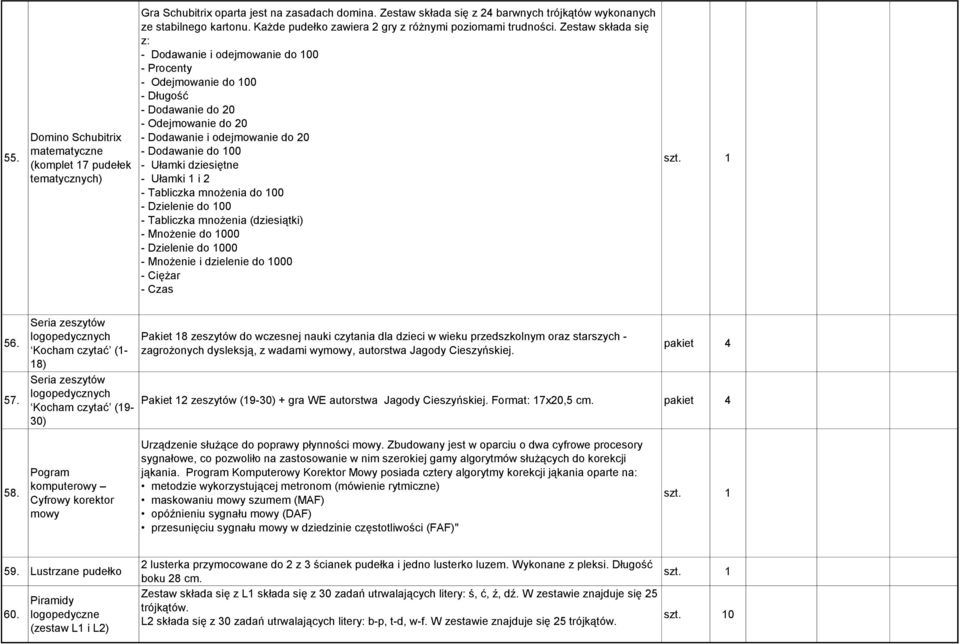 Zestaw składa się z: - Dodawanie i odejmowanie do 100 - Procenty - Odejmowanie do 100 - Długość - Dodawanie do 20 - Odejmowanie do 20 - Dodawanie i odejmowanie do 20 - Dodawanie do 100 - Ułamki