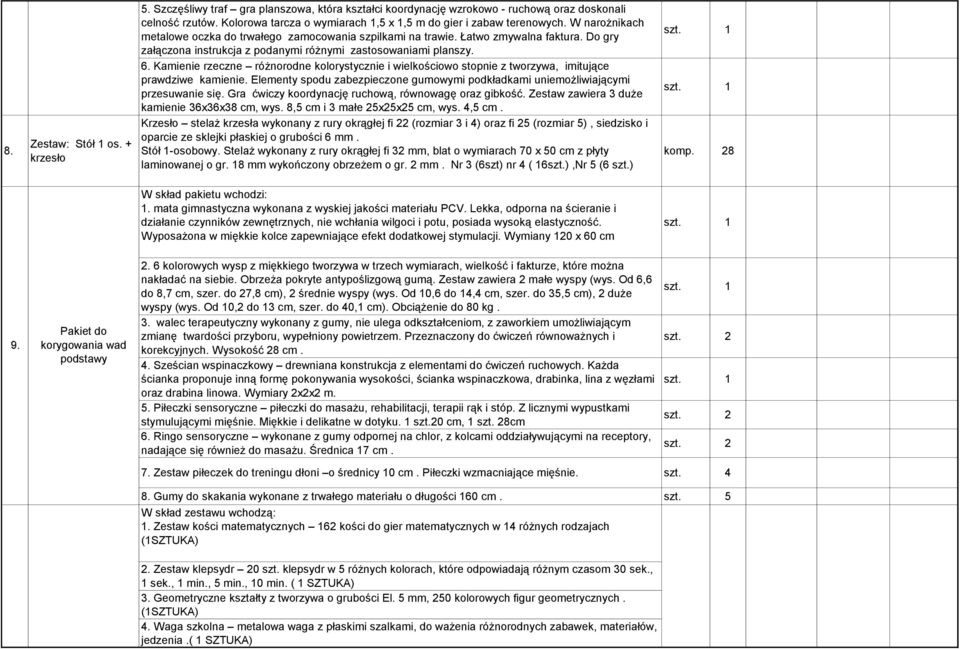 Do gry załączona instrukcja z podanymi różnymi zastosowaniami planszy. 6. Kamienie rzeczne różnorodne kolorystycznie i wielkościowo stopnie z tworzywa, imitujące prawdziwe kamienie.