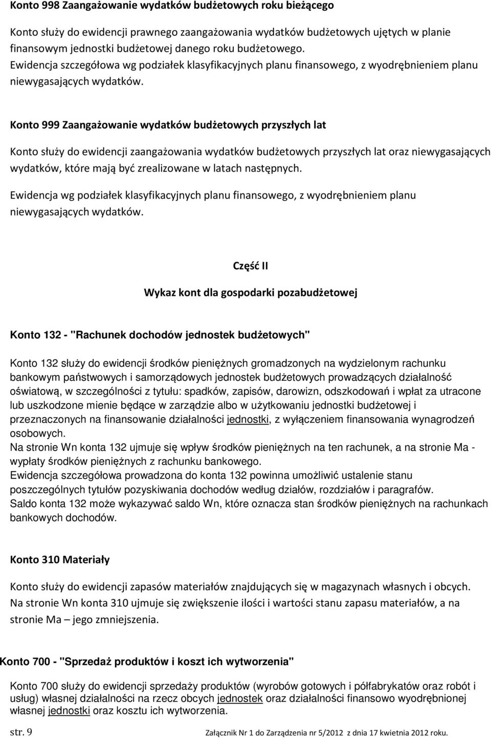 Konto 999 Zaangażowanie wydatków budżetowych przyszłych lat Konto służy do ewidencji zaangażowania wydatków budżetowych przyszłych lat oraz niewygasających wydatków, które mają być zrealizowane w