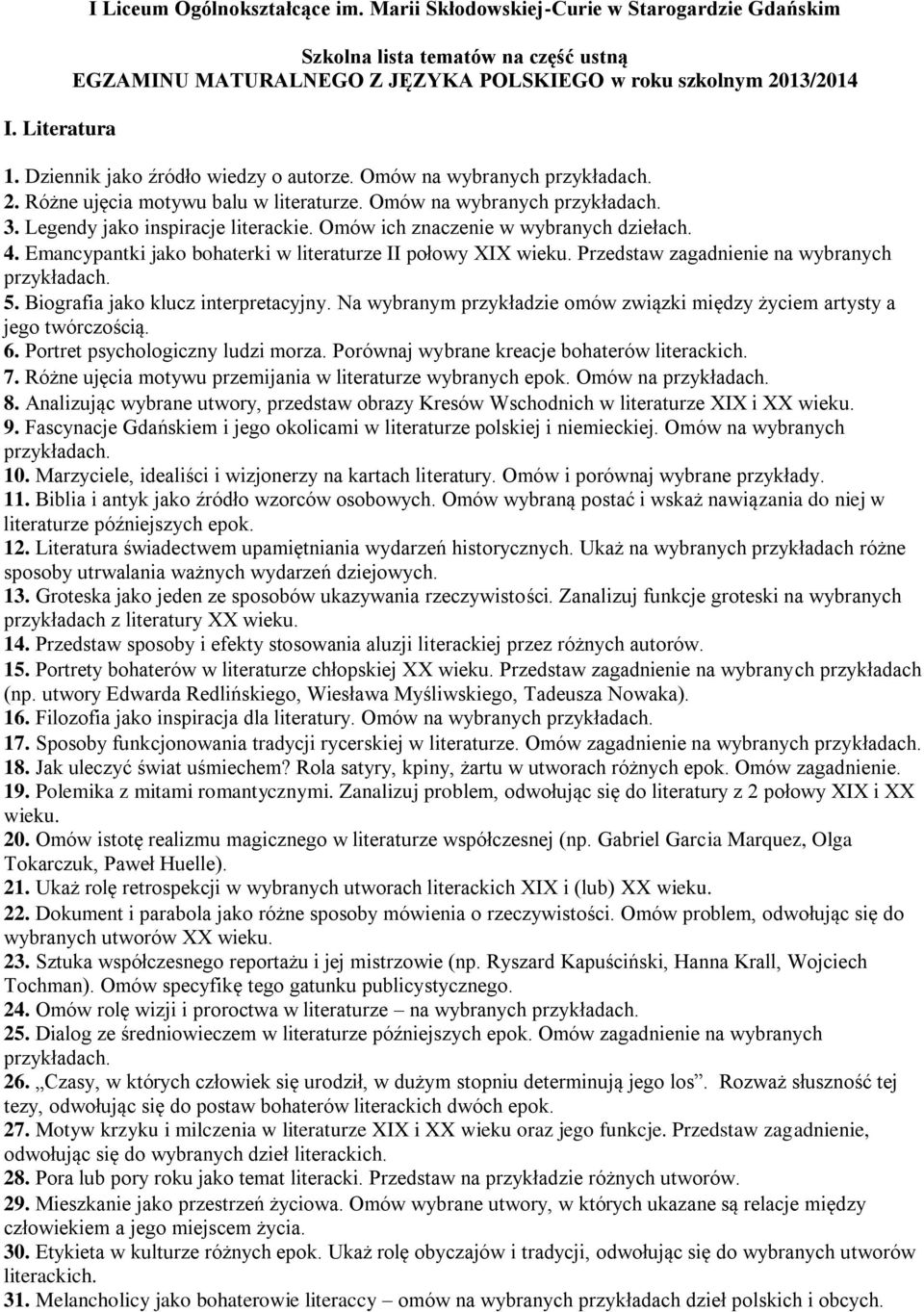 Emancypantki jako bohaterki w literaturze II połowy XIX wieku. Przedstaw zagadnienie na wybranych 5. Biografia jako klucz interpretacyjny.