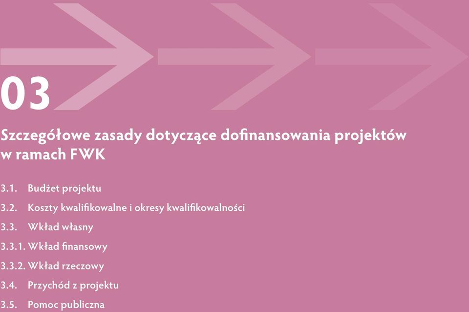 Koszty kwalifikowalne i okresy kwalifikowalności 3.3. Wkład własny 3.3.1.