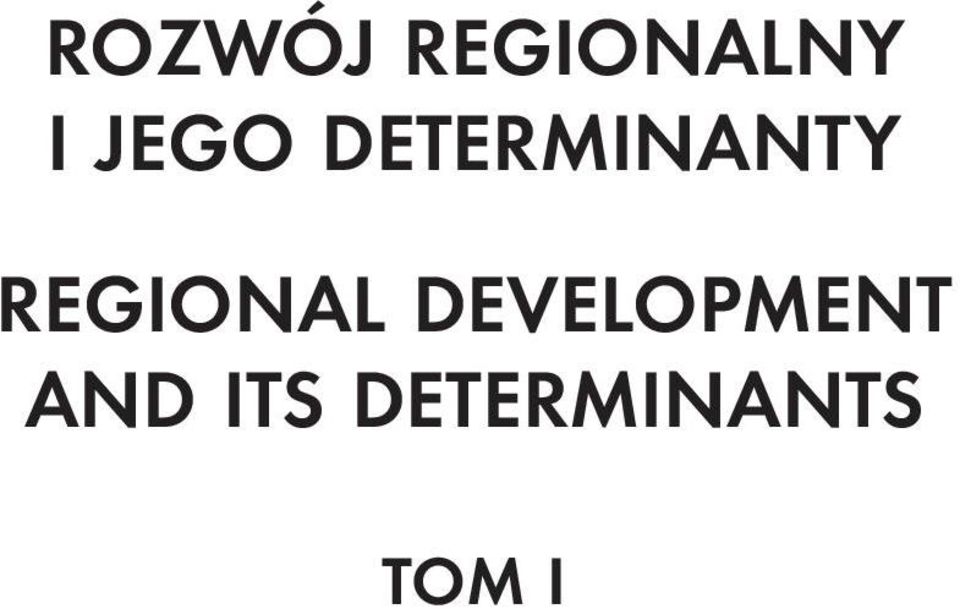 REGIONAL DEVELOPMENT