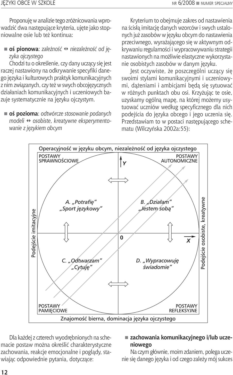 też w swych obcojęzycznych działaniach komunikacyjnych i uczeniowych bazuje systematycznie na języku ojczystym.