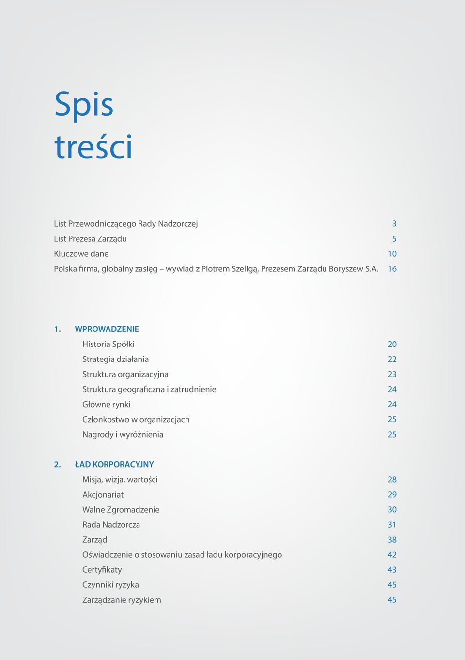 WPROWADZENIE Historia Spółki Strategia działania Struktura organizacyjna Struktura geograficzna i zatrudnienie Główne rynki Członkostwo w