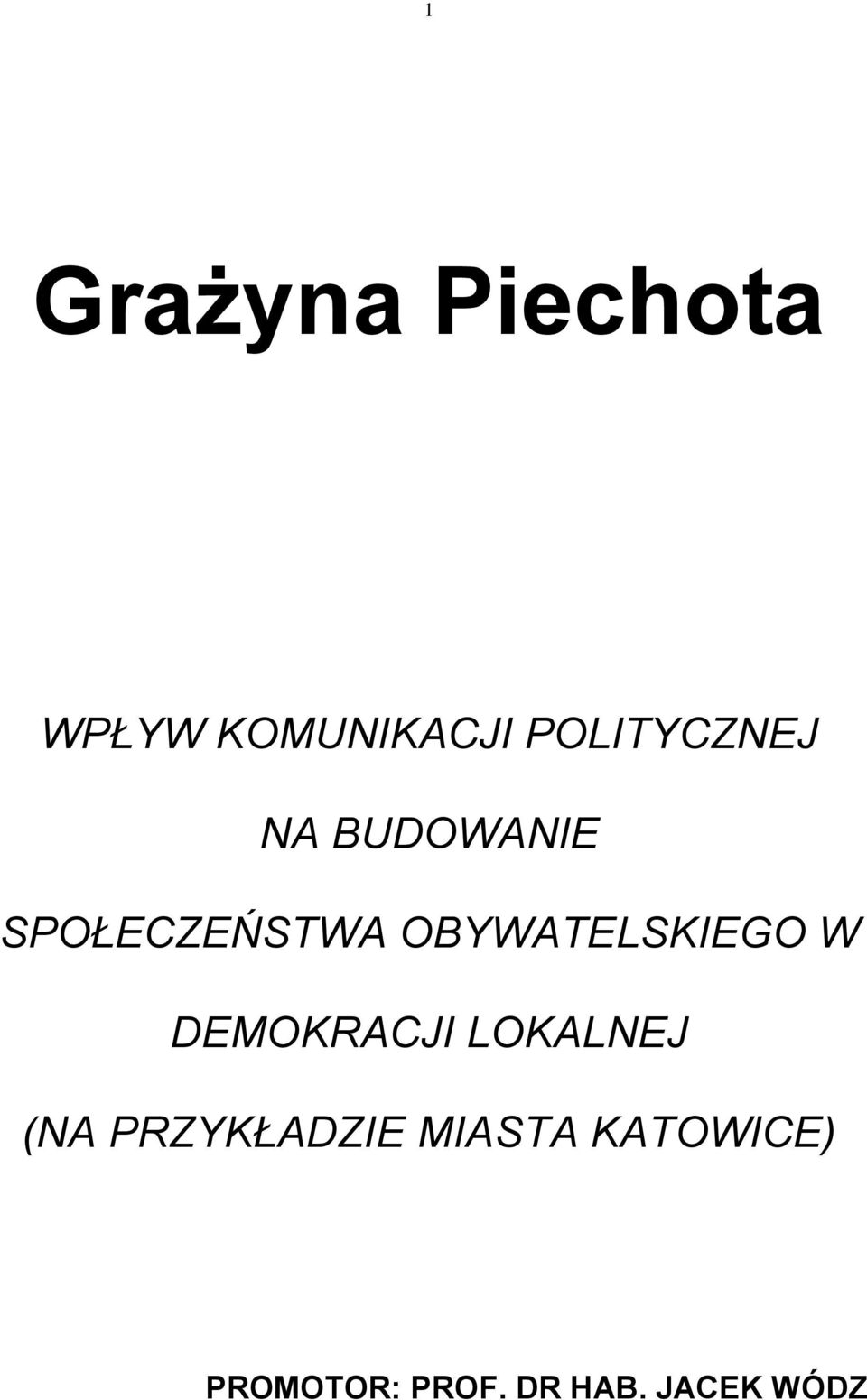 OBYWATELSKIEGO W DEMOKRACJI LOKALNEJ (NA