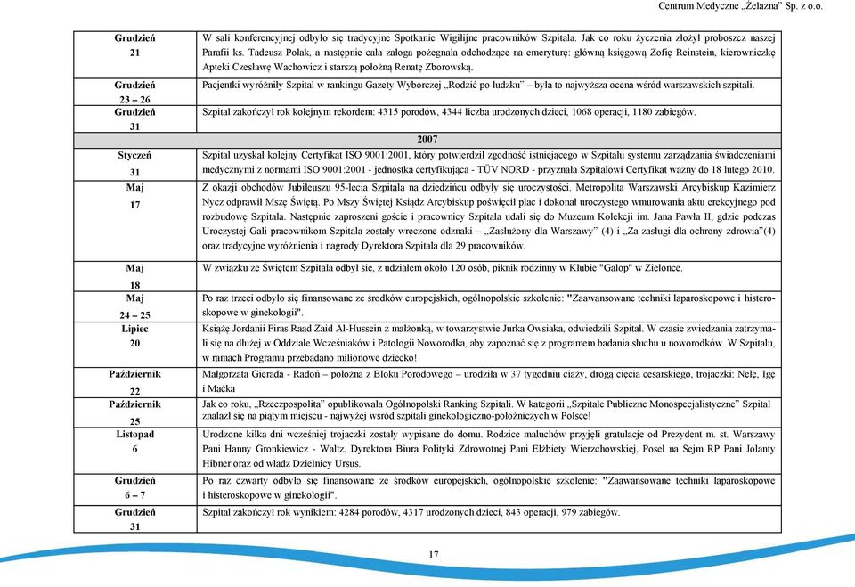 Pacjentki wyróżniły Szpital w rankingu Gazety Wyborczej Rodzić po ludzku była to najwyższa ocena wśród warszawskich szpitali.