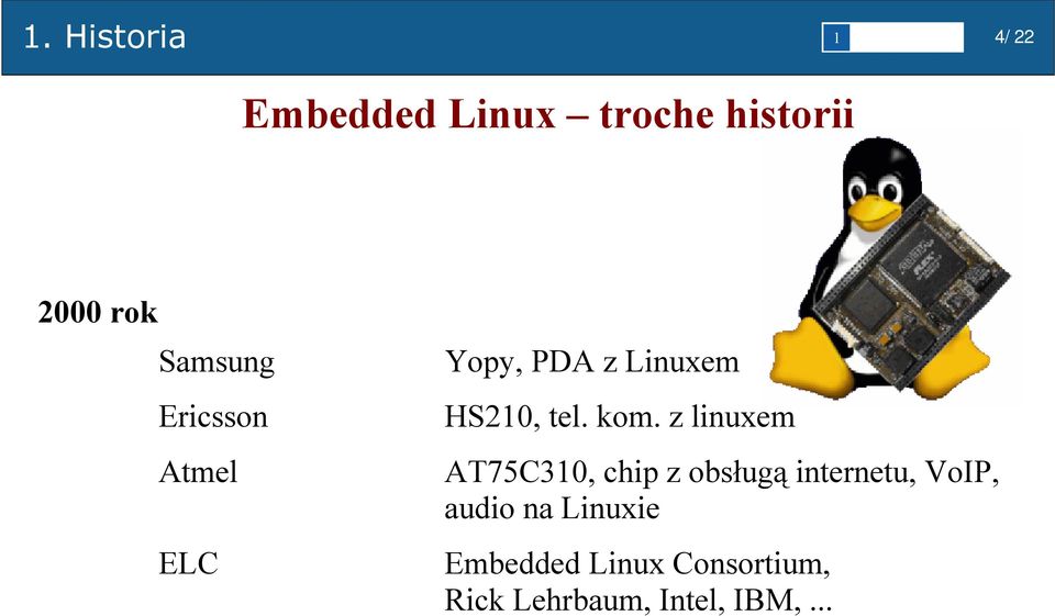 kom. z linuxem AT75C310, chip z obsługą internetu, VoIP, audio