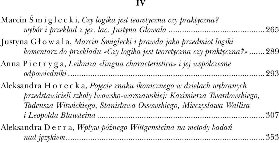 .. 289 Anna Pietryga, Leibniza «lingua characteristica» i jej współczesne odpowiedniki.