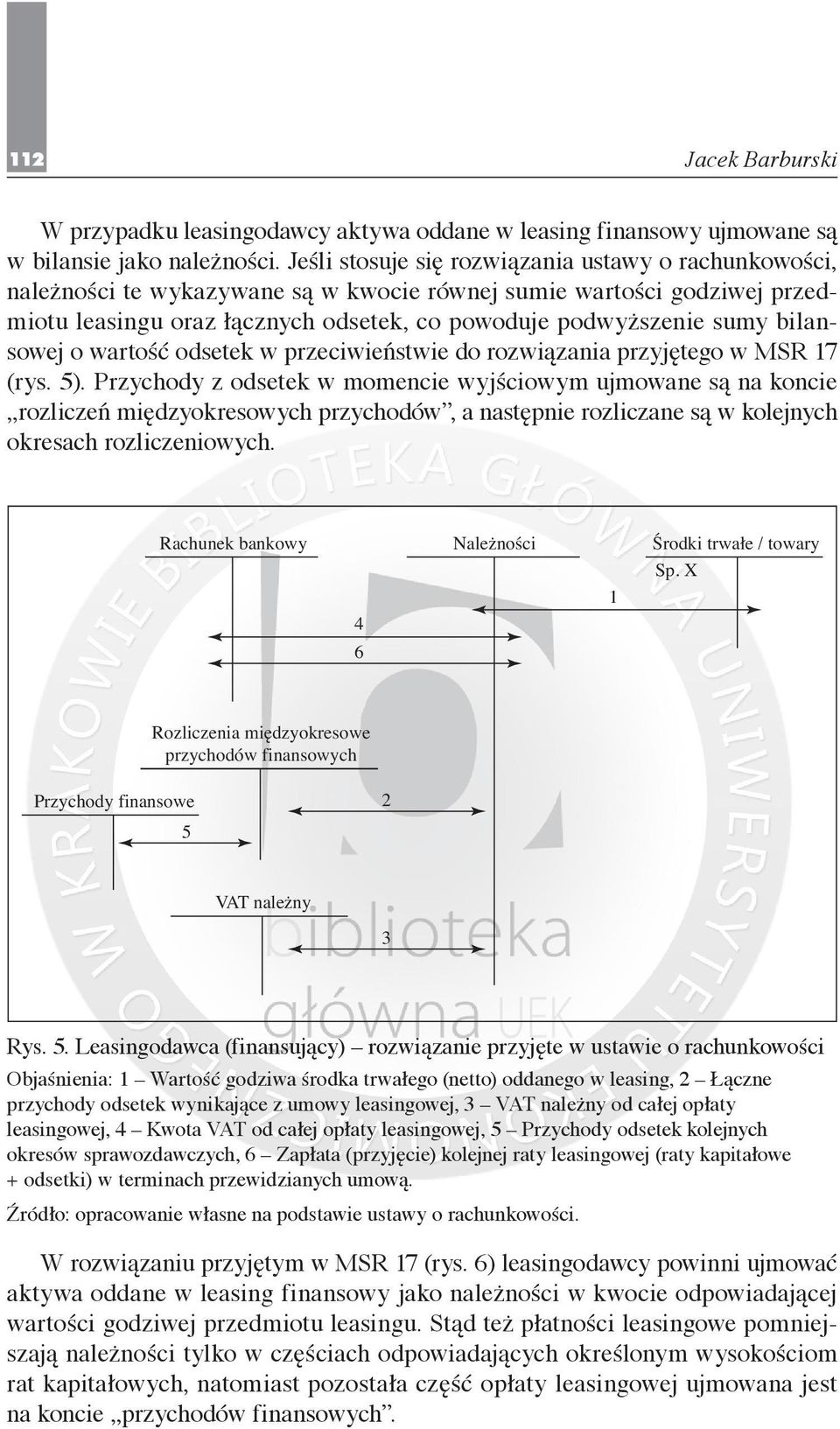 bilansowej o wartość odsetek w przeciwieństwie do rozwiązania przyjętego w MSR 17 (rys. 5).