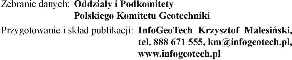 skład publikacji: InfoGeoTech Krzysztof