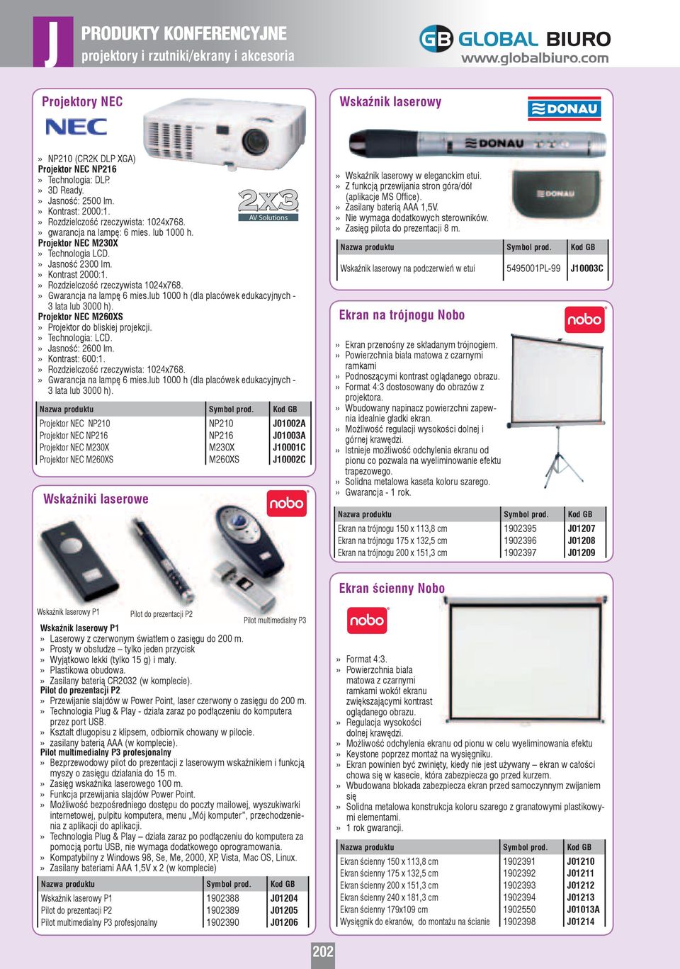 Gwarancja na lampę 6 mies.lub 1000 h (dla placówek edukacyjnych - 3 lata lub 3000 h). Projektor NEC M260XS Projektor do bliskiej projekcji. Technologia: LCD. asność: 2600 lm. Kontrast: 600:1.