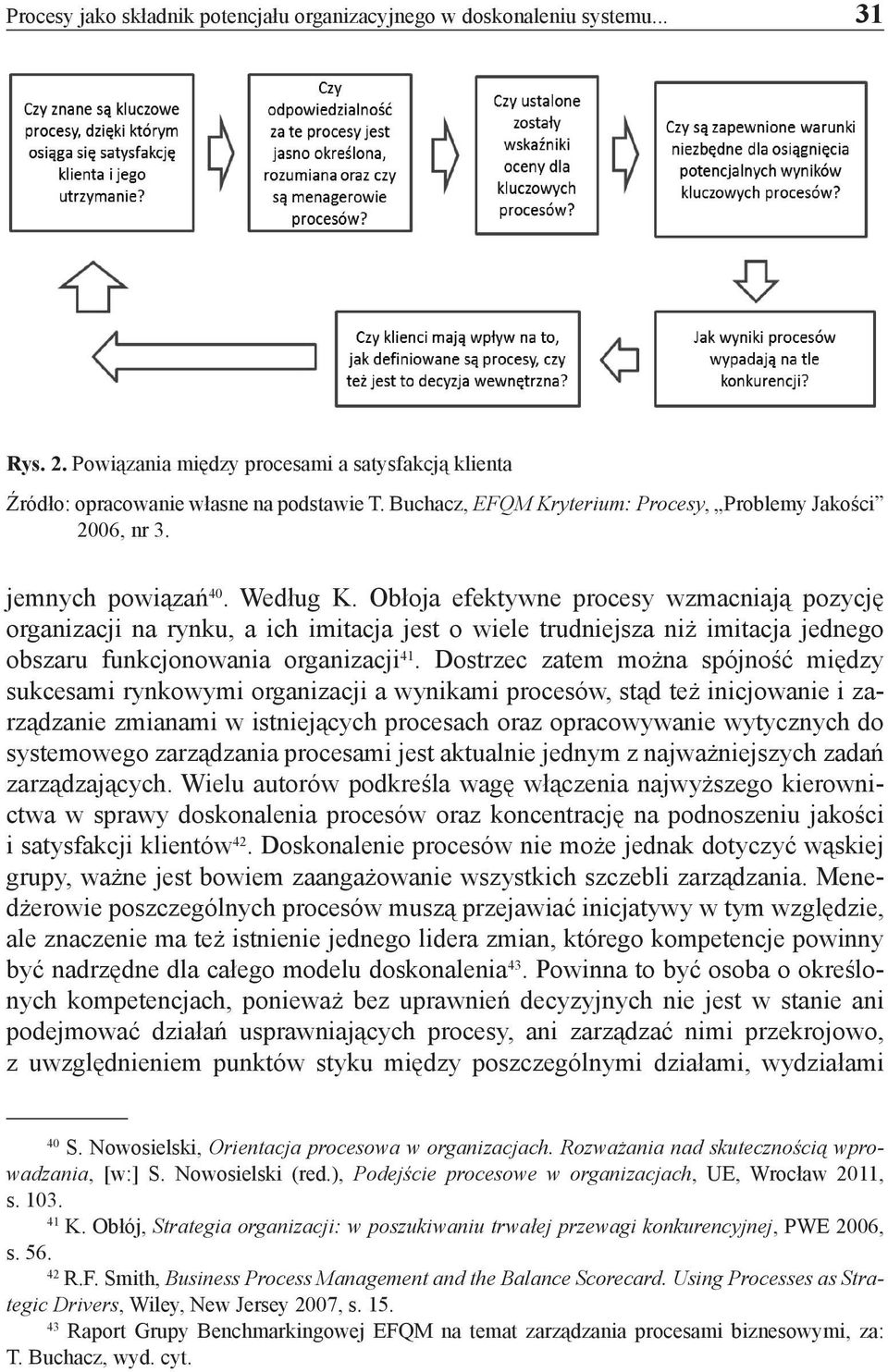 Obłoja efektywne procesy wzmacniają pozycję organizacji na rynku, a ich imitacja jest o wiele trudniejsza niż imitacja jednego obszaru funkcjonowania organizacji 41.