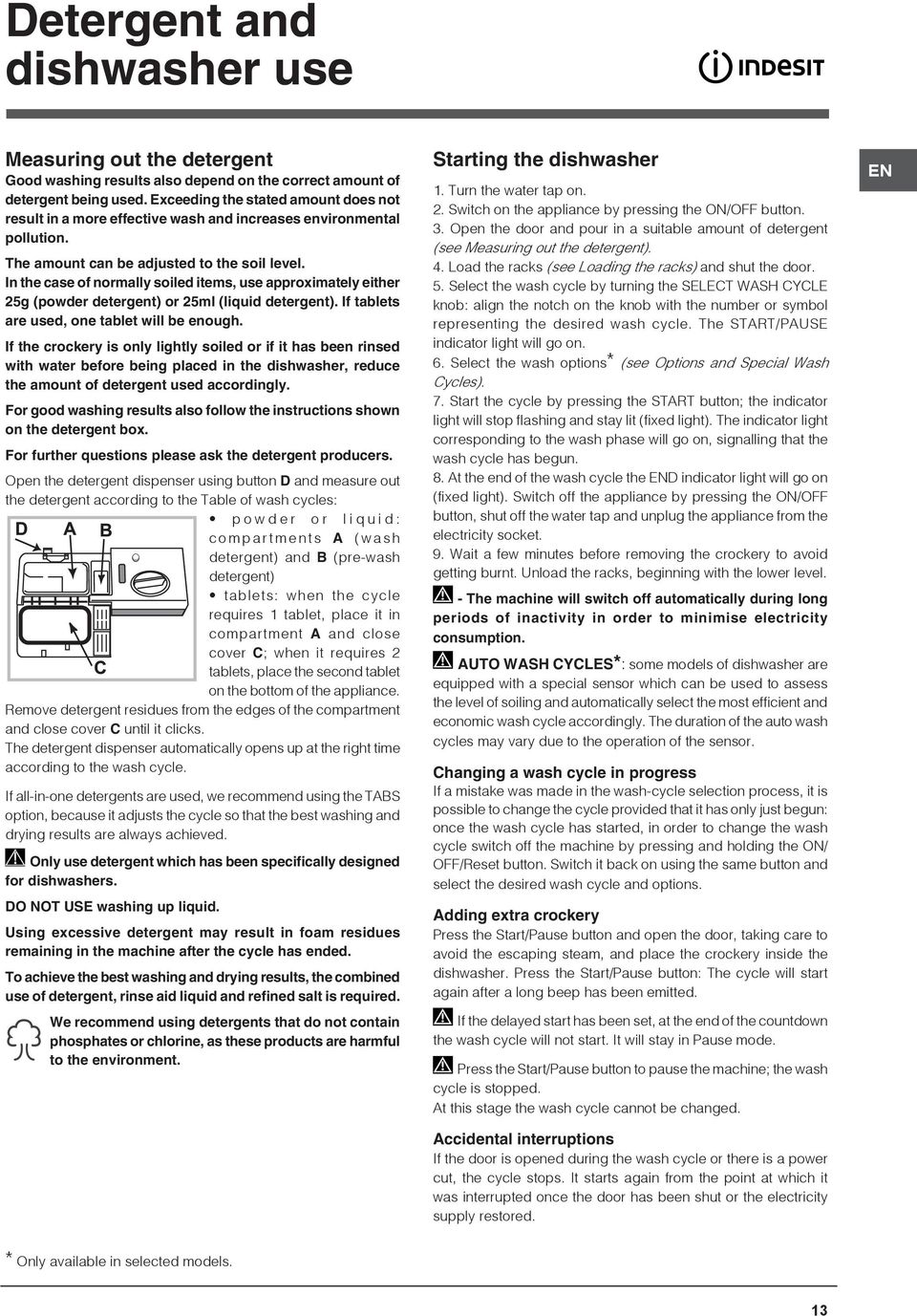 In the case of normally soiled items, use approximately either 25g (powder detergent) or 25ml (liquid detergent). If tablets are used, one tablet will be enough.