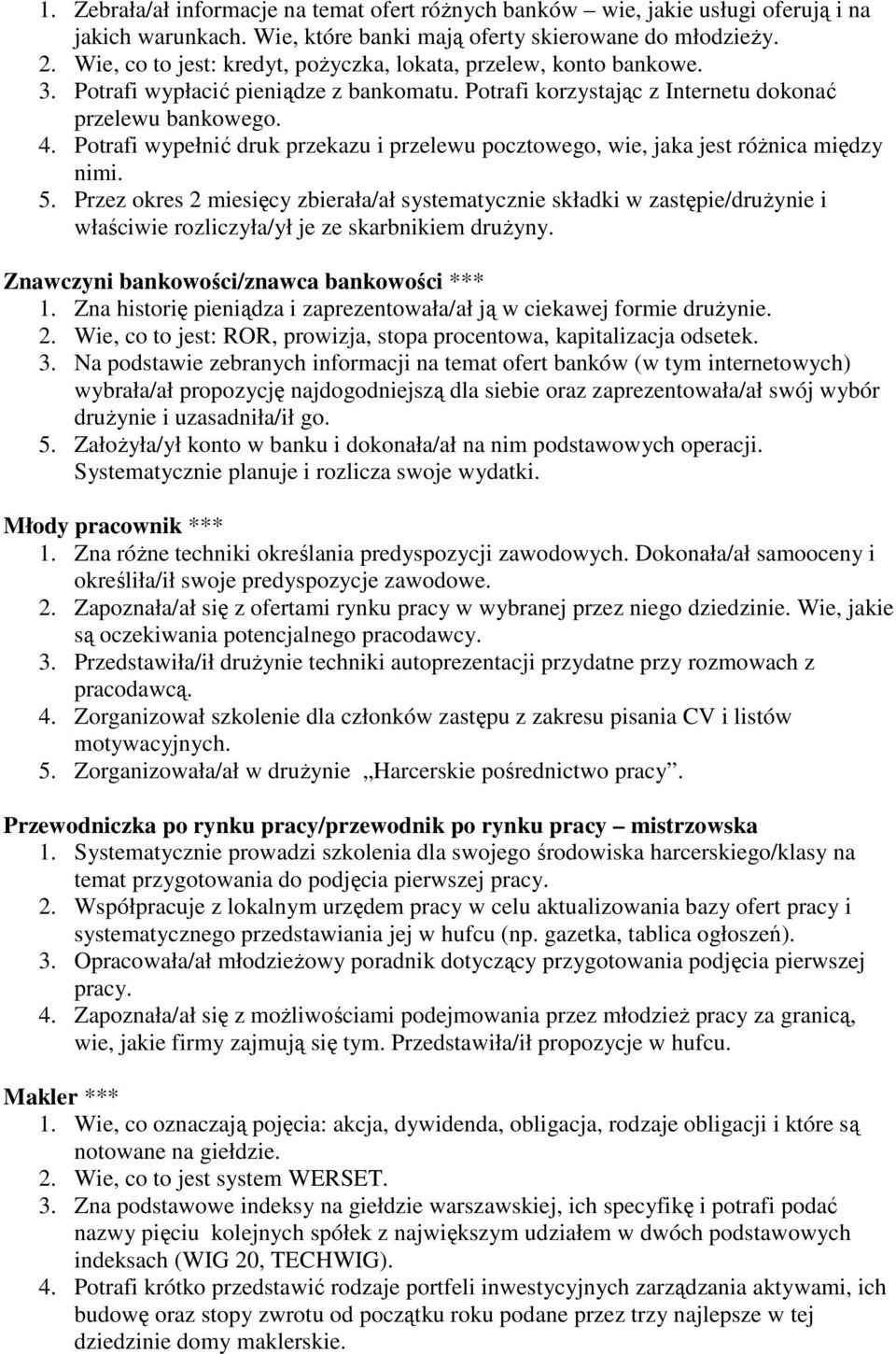 Potrafi wypełnić druk przekazu i przelewu pocztowego, wie, jaka jest róŝnica między nimi. 5.