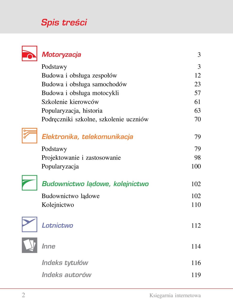 telekomunikacja 79 Podstawy 79 Projektowanie i zastosowanie 98 Popularyzacja 100 Budownictwo lądowe, kolejnictwo 102