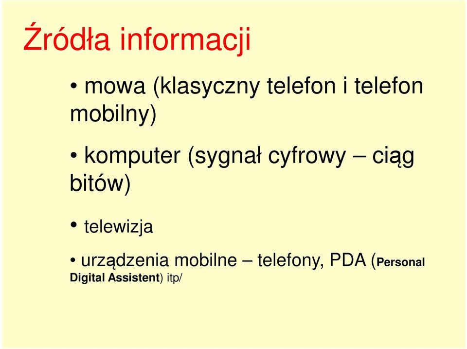 ciąg bitów) telewizja urządzenia mobilne