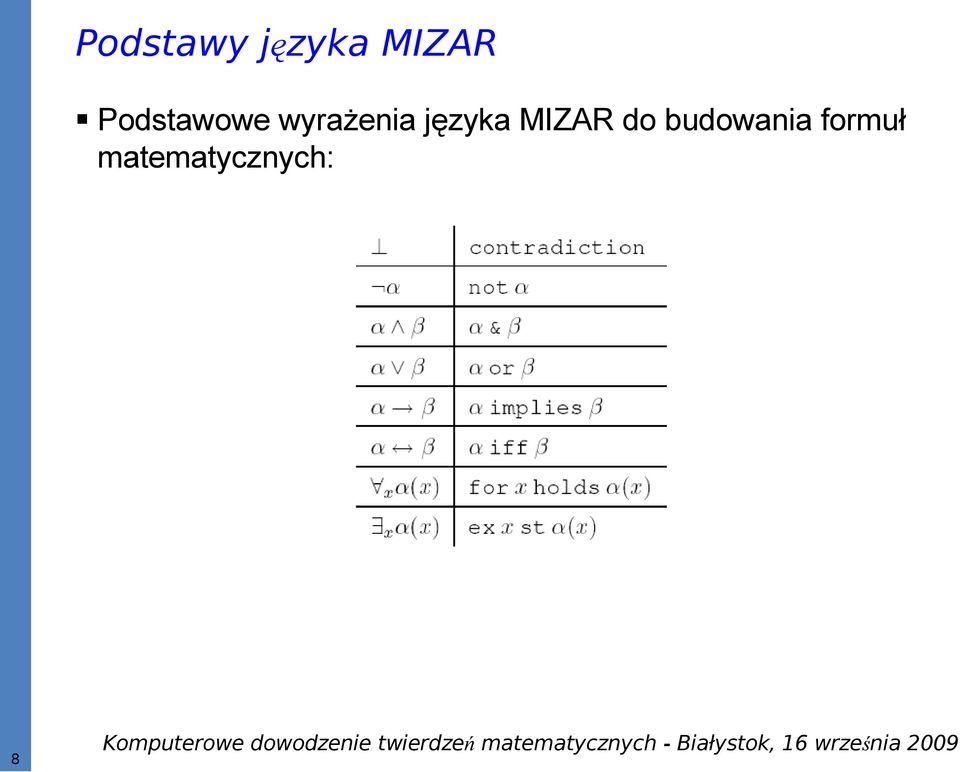 języka MIZAR do