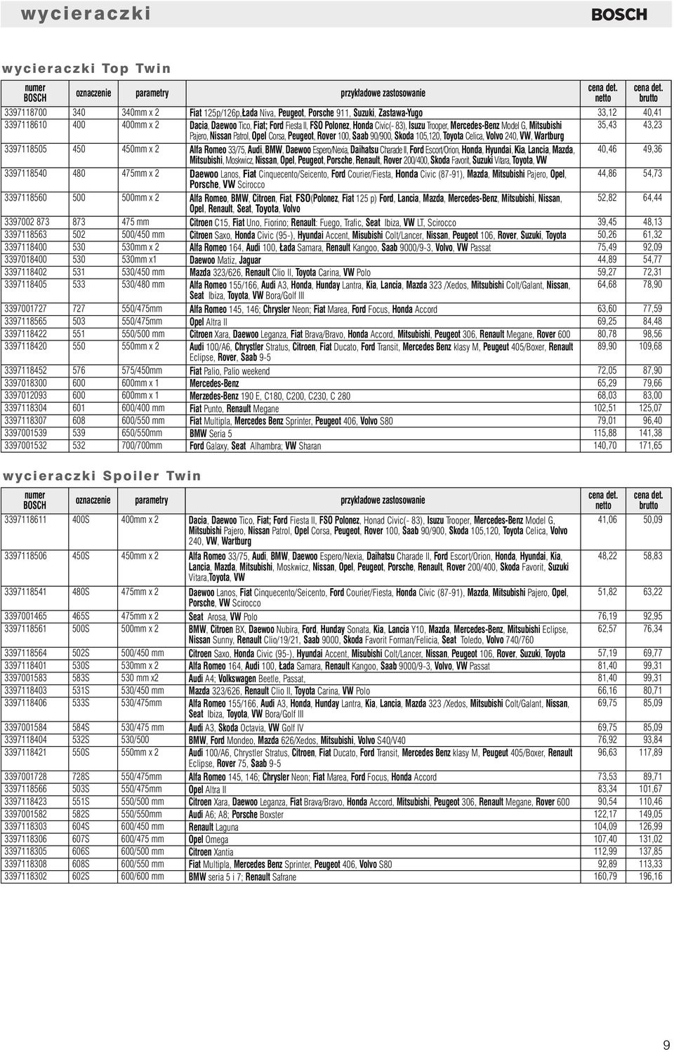 105,120, Toyota Celica, Volvo 240, VW, Wartburg 3397118505 450 450mm x 2 Alfa Romeo 33/75, Audi, BMW, Daewoo Espero/Nexia, Daihatsu Charade II, Ford Escort/Orion, Honda, Hyundai, Kia, Lancia, Mazda,