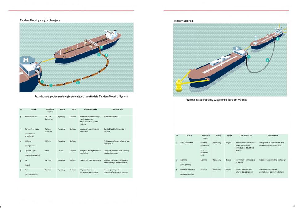 Optional Characteristics Type FPSO Off take Connection Connection Floating Reel One end reinforced Connection to FPSO - usually customised to meet system design requ irements Reduced buoyancy Reduced