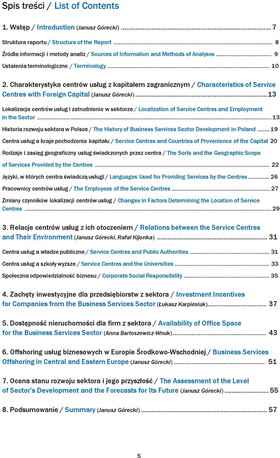 Charakterystyka centrów usług z kapitałem zagranicznym / Characteristics of Service Centres with Foreign Capital (Janusz Górecki).