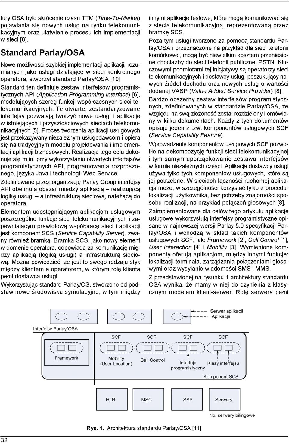 interfejsów programistycznych API (Application Programming Interface) [6], modelujących szereg funkcji współczesnych sieci telekomunikacyjnych.