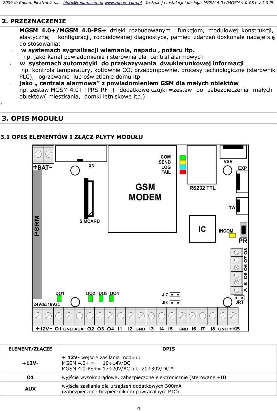 0-PS+ dzięki rozbudowanym funkcjom, modułowej konstrukcji, elastycznej konfiguracji, rozbudowanej diagnostyce, pamięci zdarzeń doskonale nadaje się do stosowania: w systemach sygnalizacji włamania,